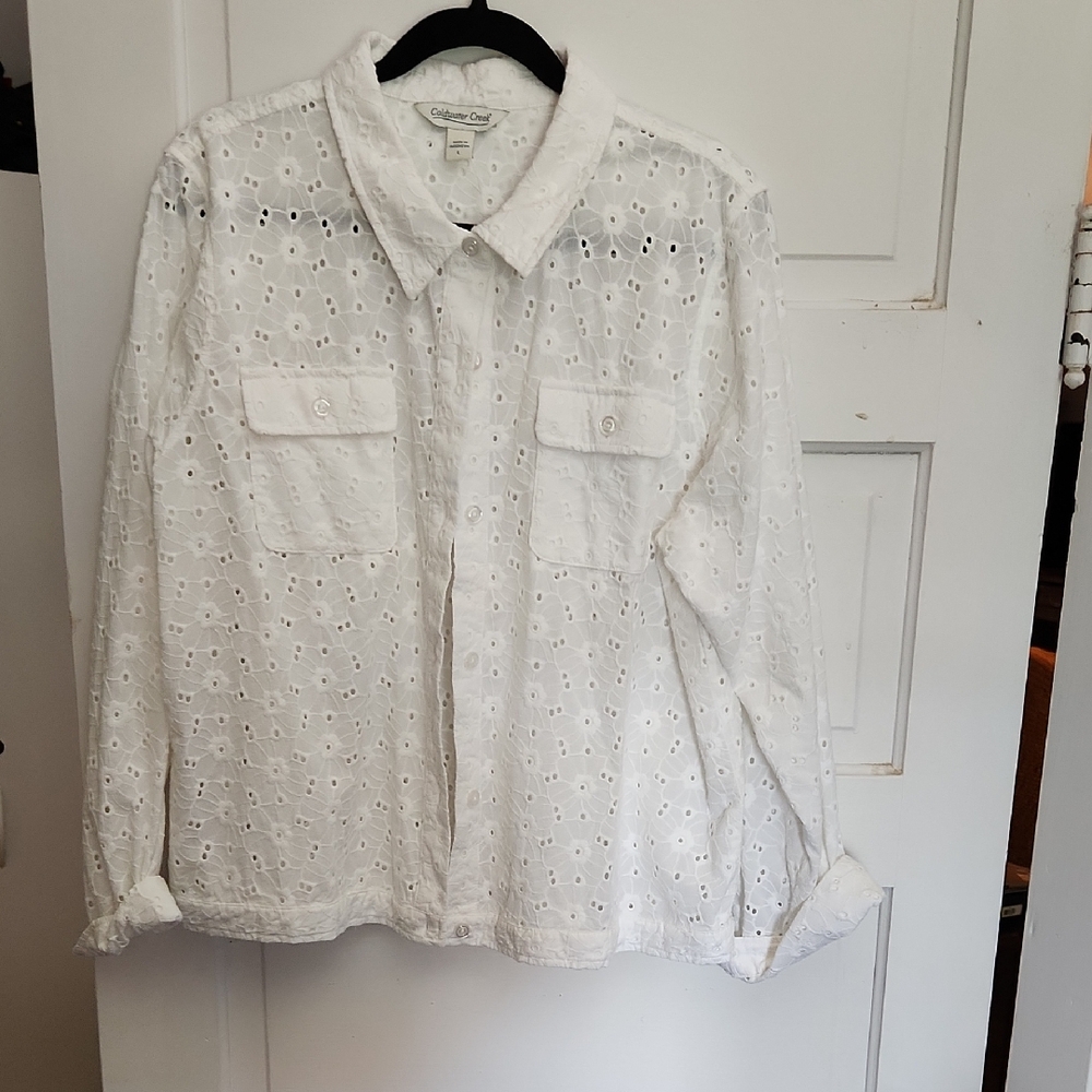 Coldwater Creek Eyelet Jean Jacket